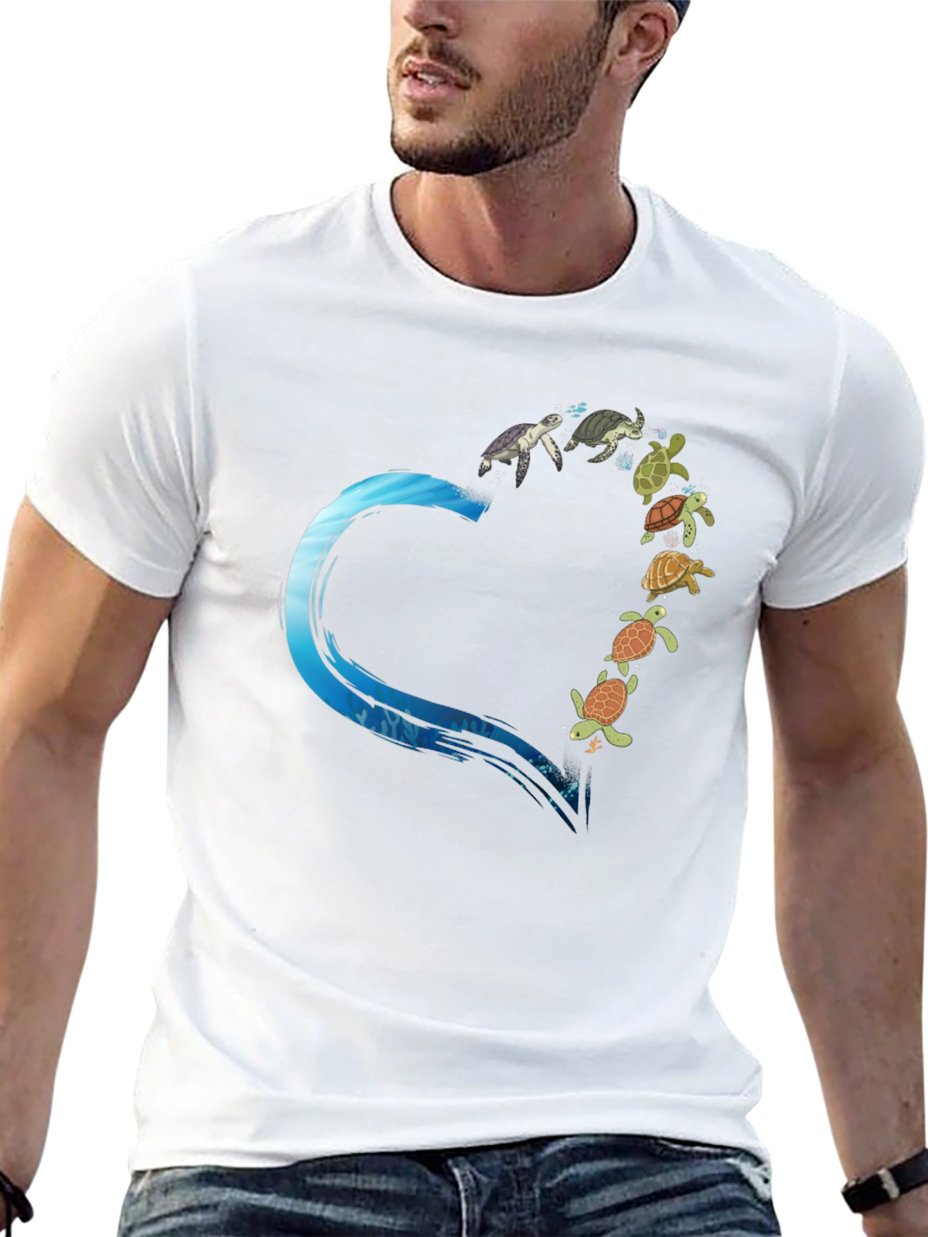 Turtle Love T-Shirt - Ocean Heart Design