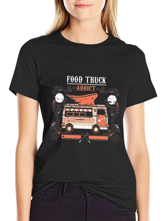 Food Truck Addict Graphic Tee - Black T-Shirt
