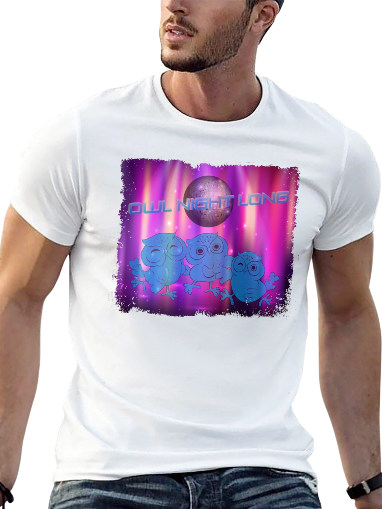 Owl Night Long Graphic T-Shirt