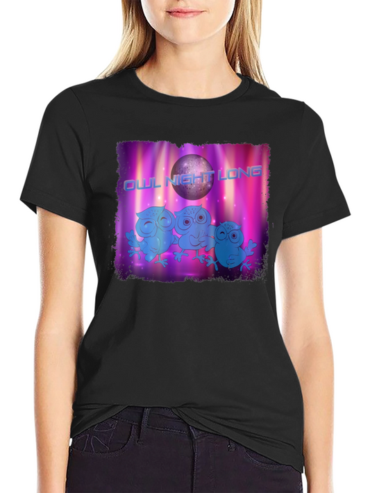 Owl Night Long Graphic T-Shirt