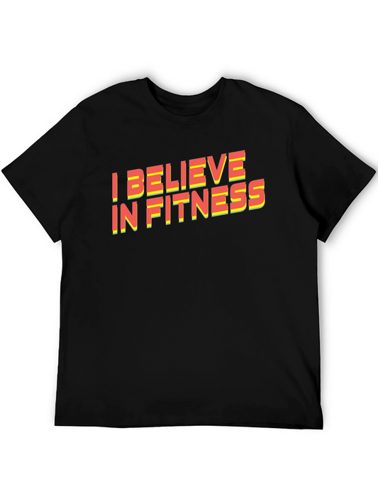 I Believe in Fitness Graphic Tee - Black