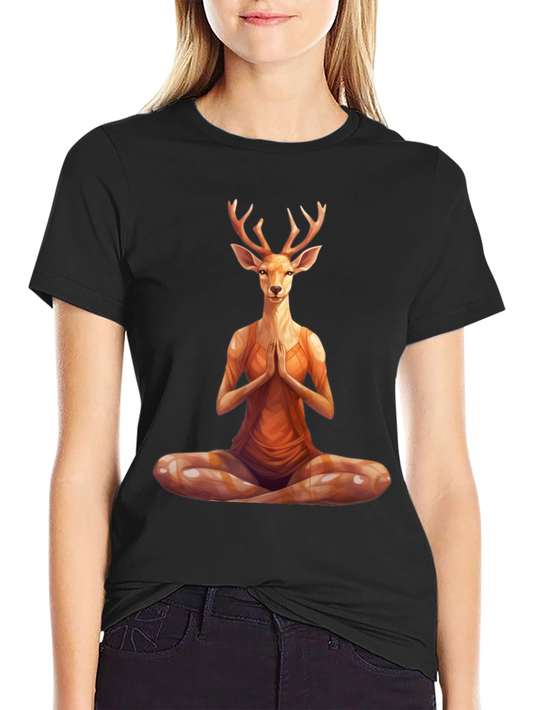 Yoga Deer T-Shirt - Meditating Animal Tee