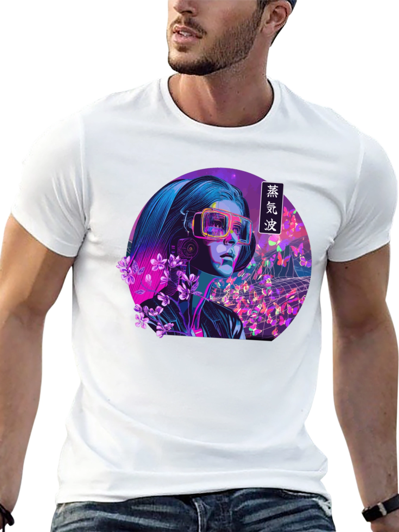 Vaporwave VR Girl Graphic Tee - Unique Design