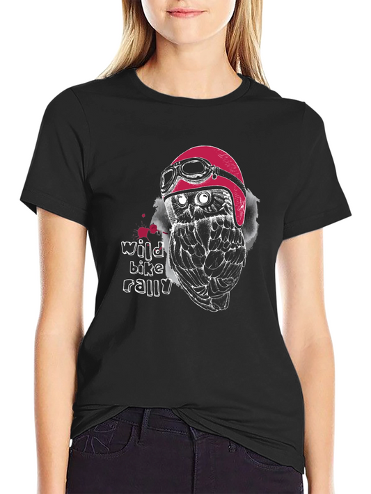 Wild Bike Rally Owl Graphic T-Shirt