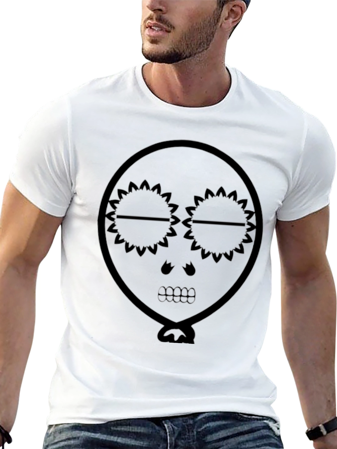 Skull Balloon Graphic Tee - Mens Black T-Shirt