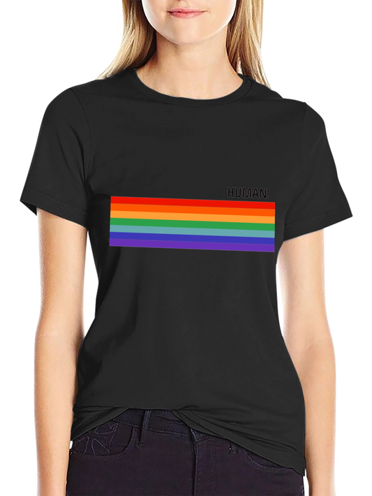 Human Pride Rainbow T-Shirt - Unisex Black Tee