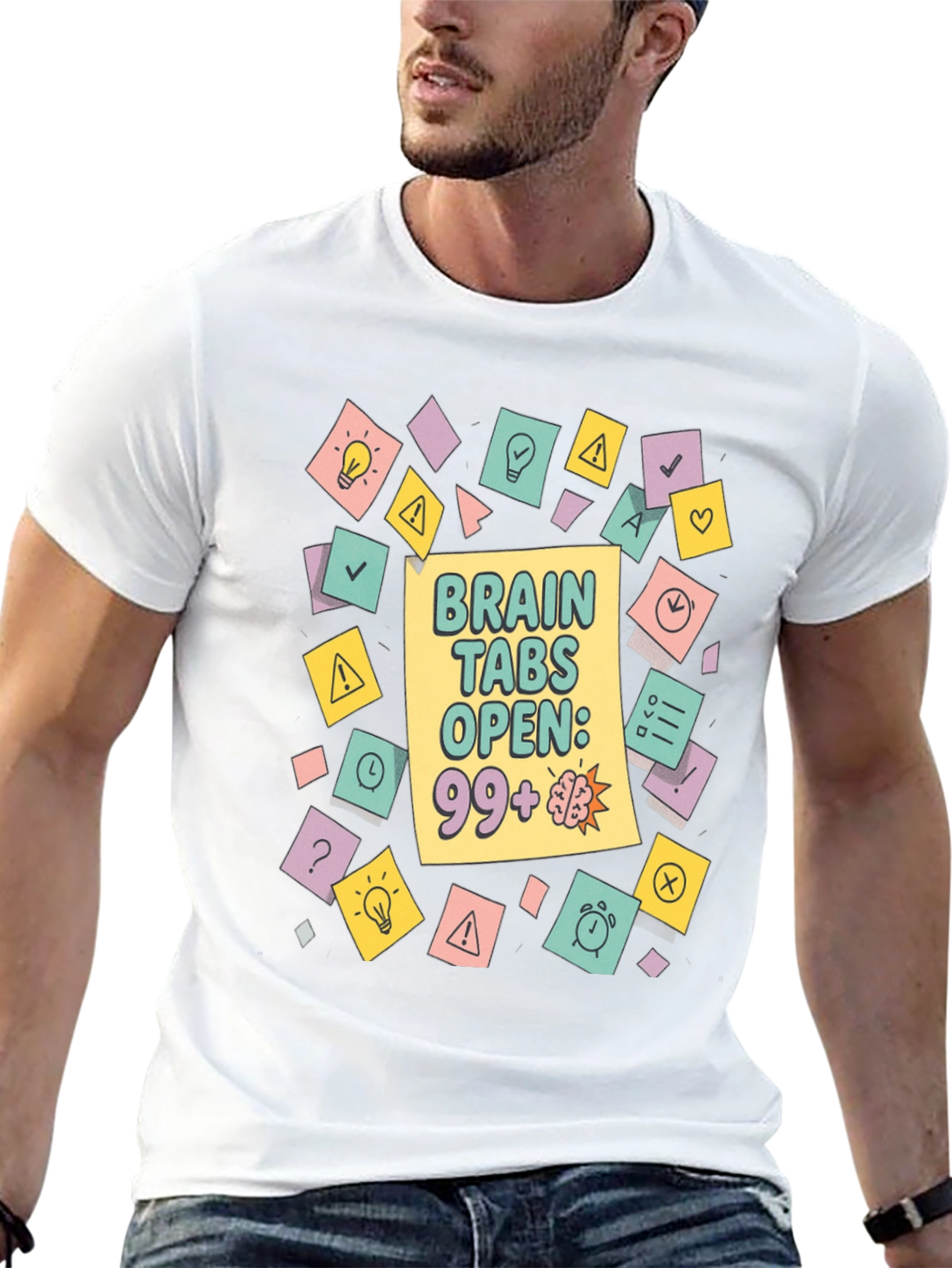 Brain Tabs Open T-Shirt - Clever Graphic Tee
