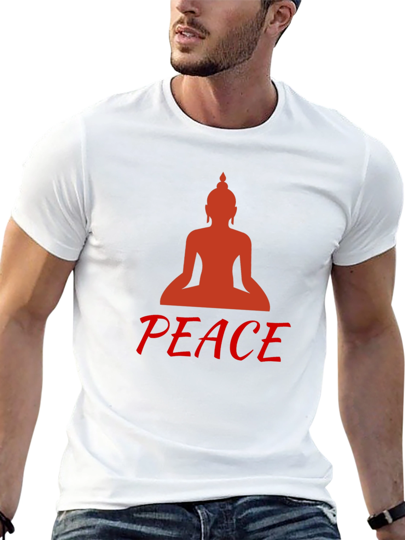 Buddha Peace Graphic Tee - Black Cotton Comfort