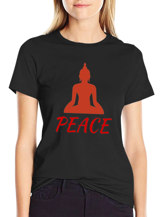 Buddha Peace Graphic Tee - Black Cotton Comfort