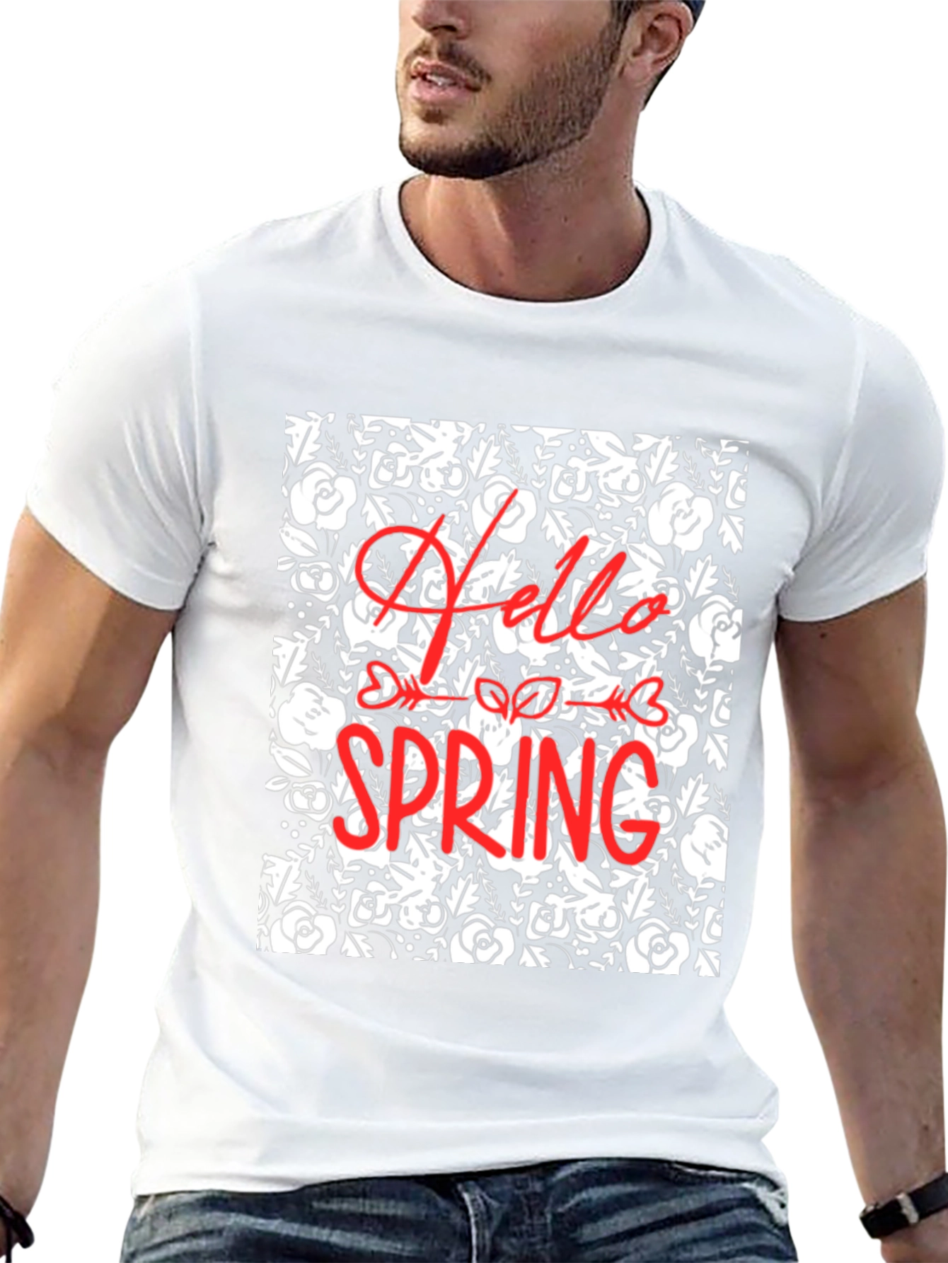Hello Spring Floral Print T-Shirt