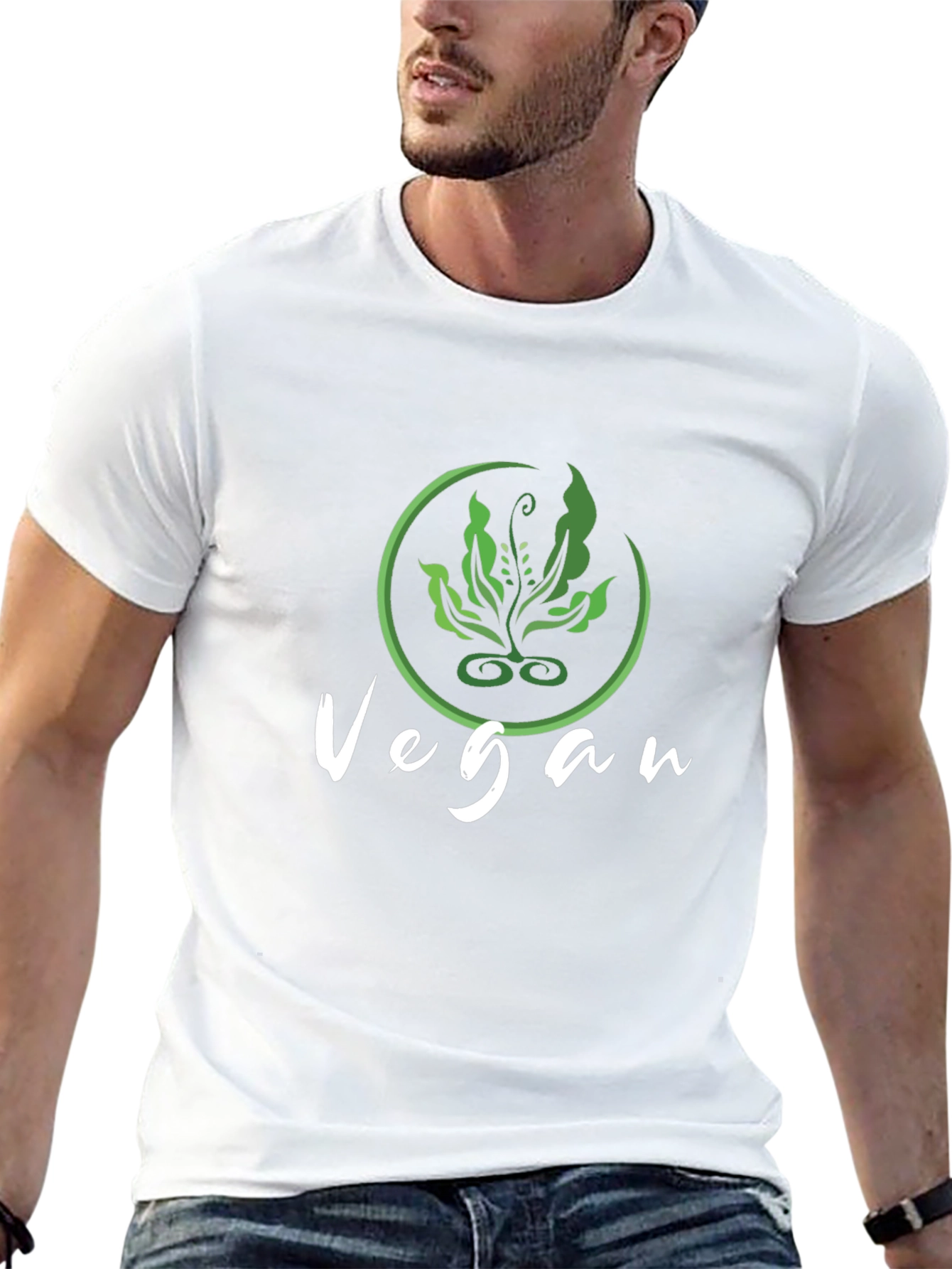 Vegan Plant Graphic Black T-Shirt