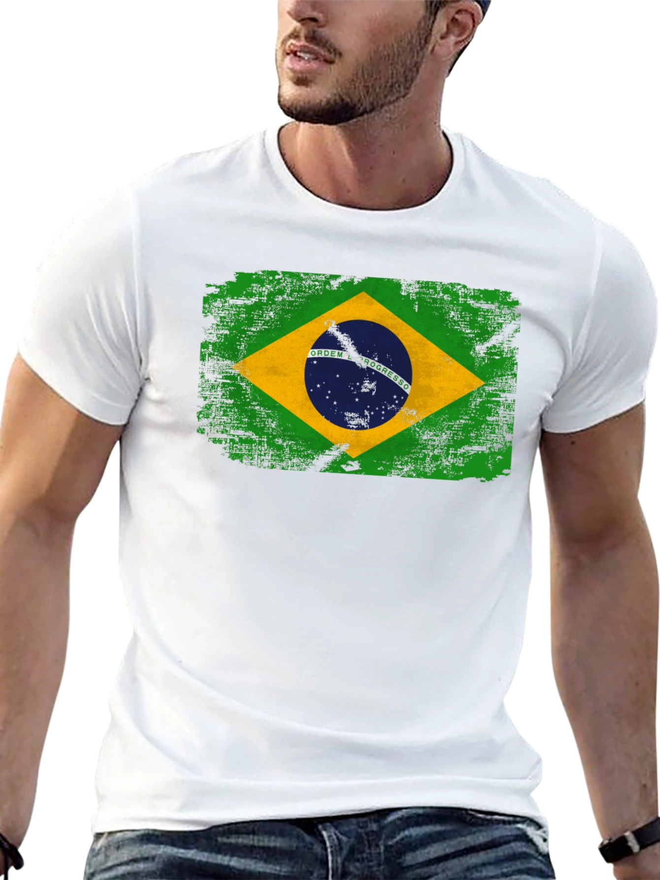Brazil Flag Graphic T-Shirt - Black