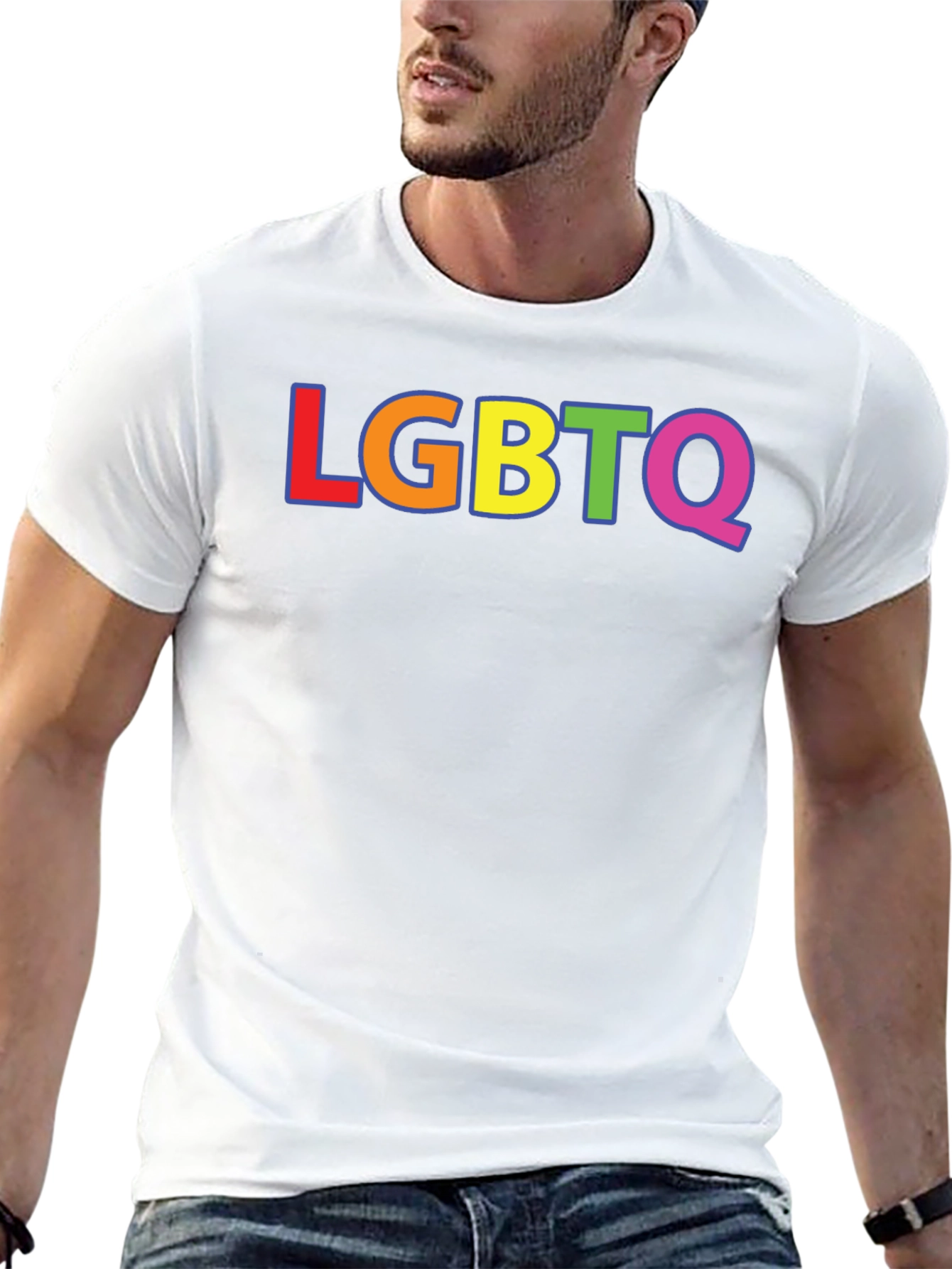 LGBTQ Pride Rainbow T-Shirt - Black Short Sleeve