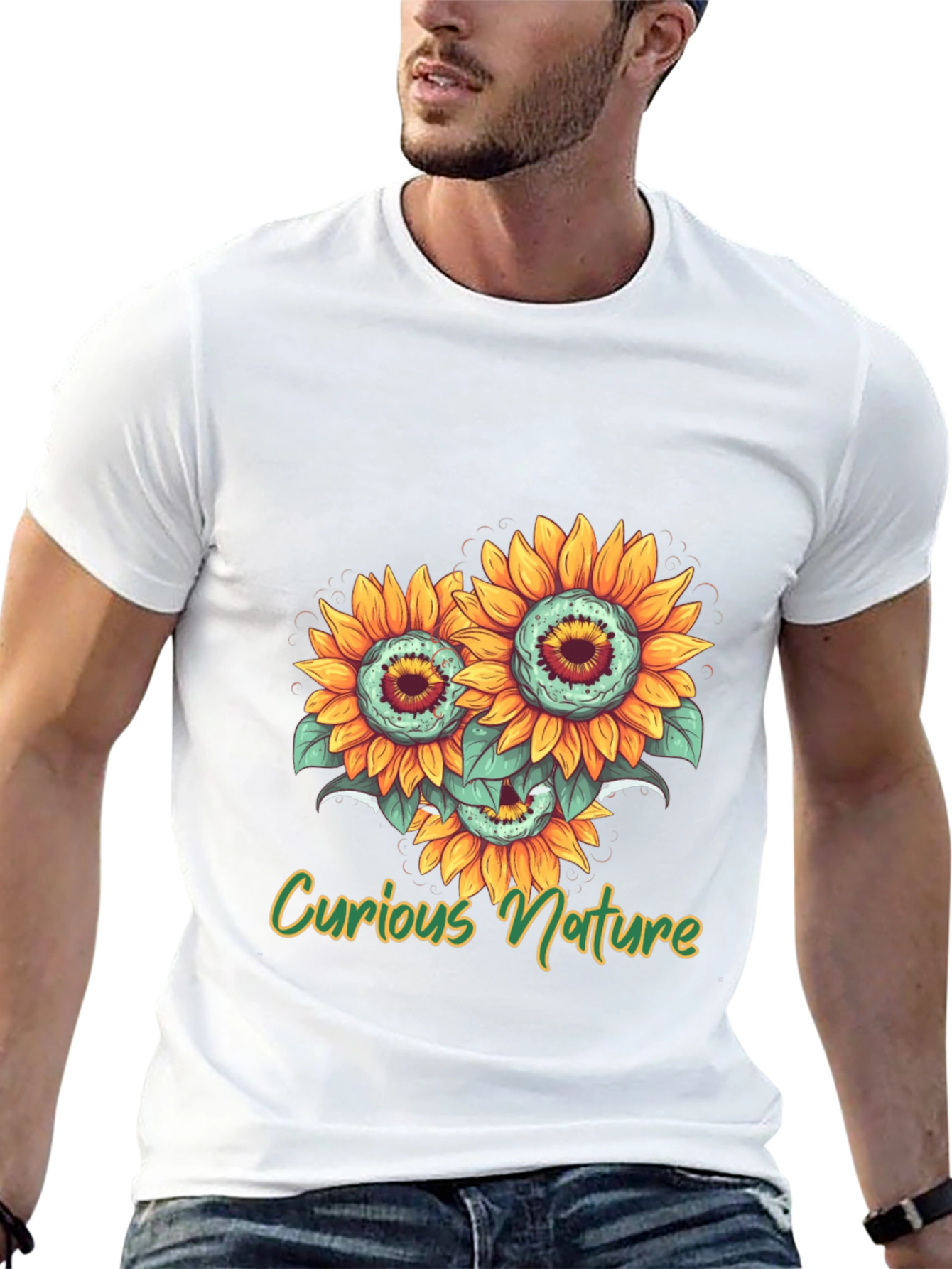 Curious Nature Sunflower Graphic T-Shirt
