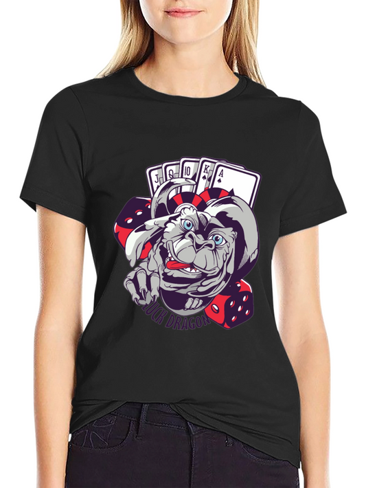 Luck Dragon Graphic T-Shirt - Mens Black Crew Neck Tee