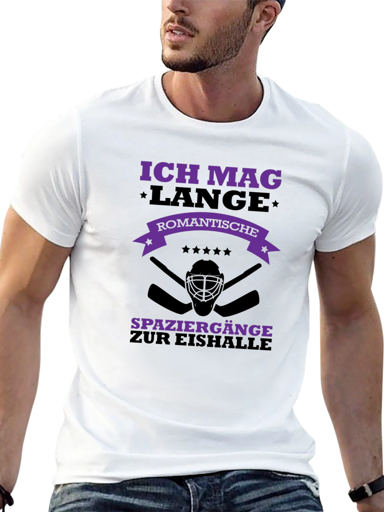 Ich Mag Lange Ice Hockey T-Shirt