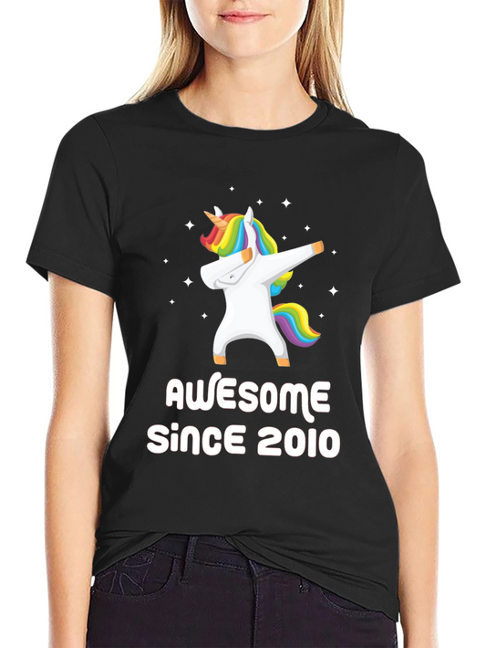 Awesome Since 2010 Unicorn Dabbing T-Shirt