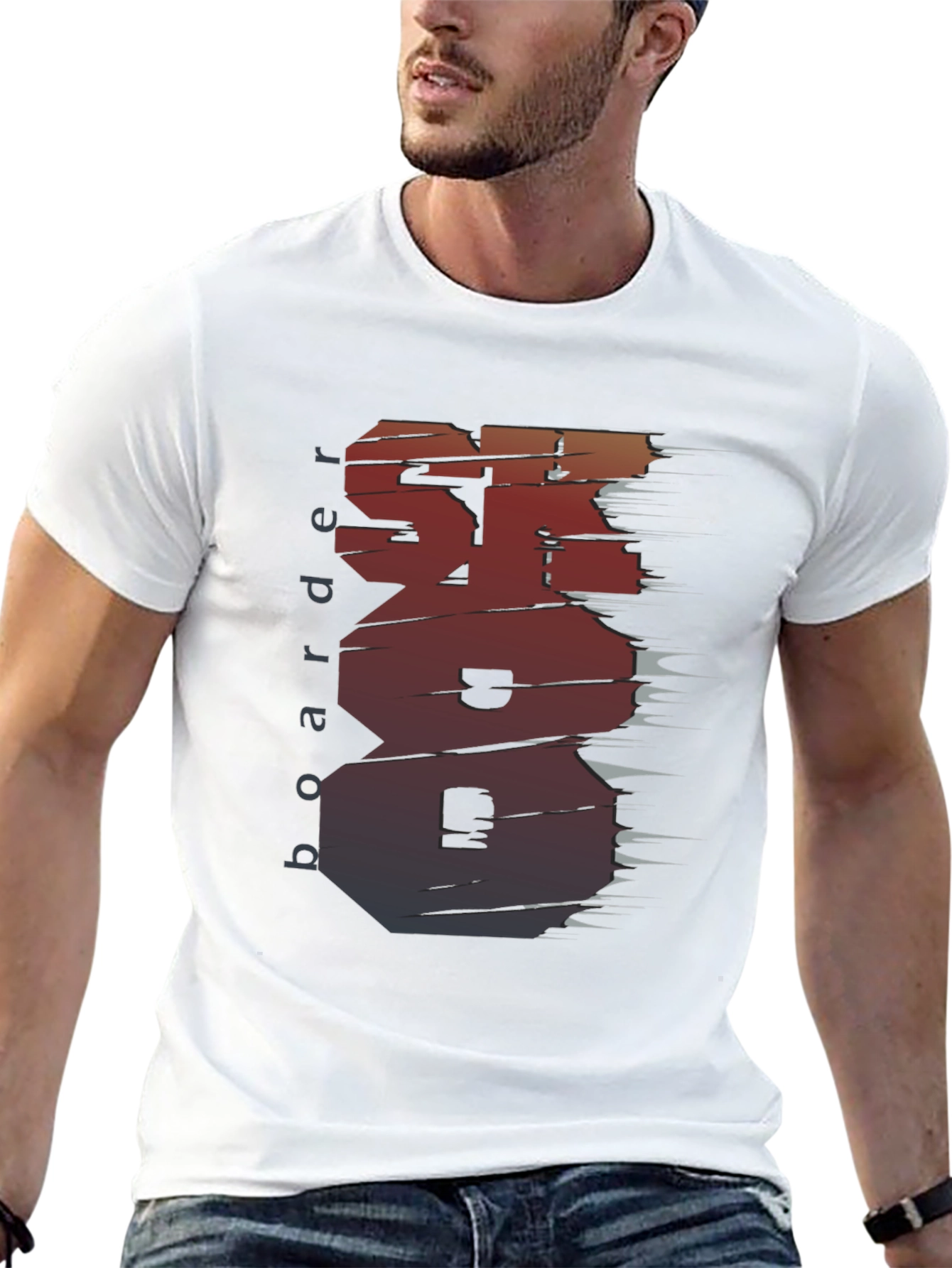 Skateboarder Graphic Tee - Unique Distressed Design