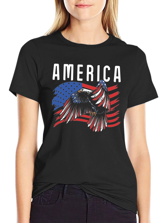 America Eagle Flag Graphic T-Shirt