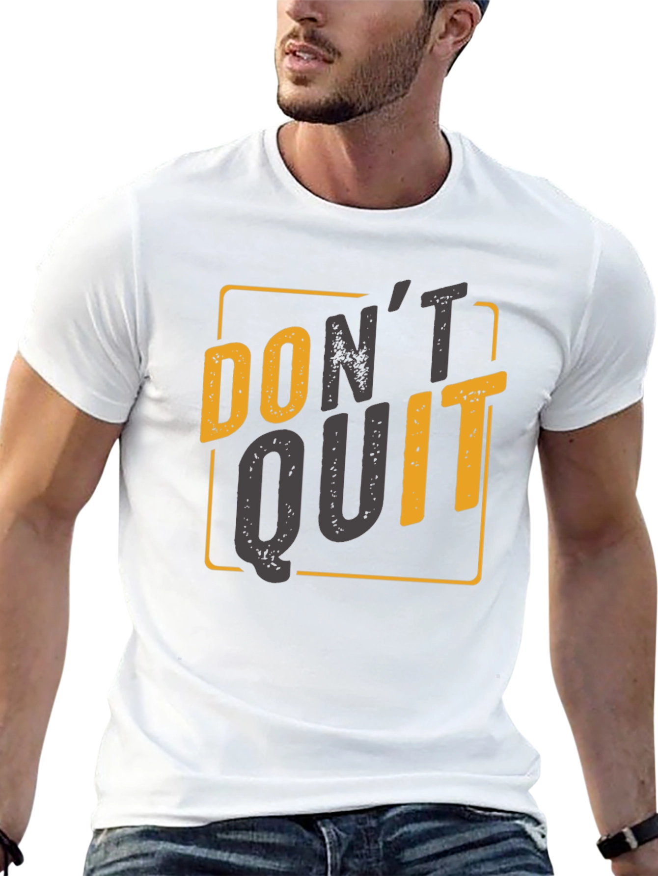 Motivational Dont Quit Graphic Tee - Black