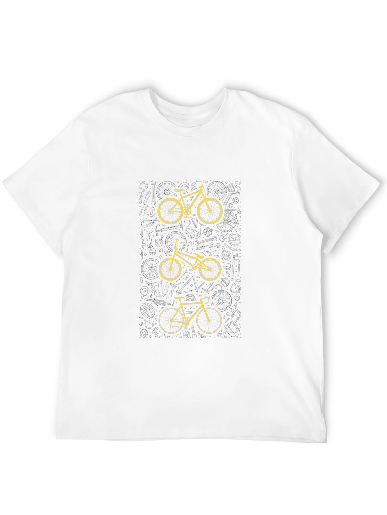 Stylish Bike Graphic Tee - Black Cotton Blend
