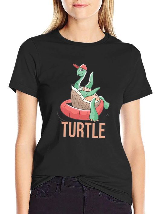 Funny Turtle in Pool Float T-Shirt