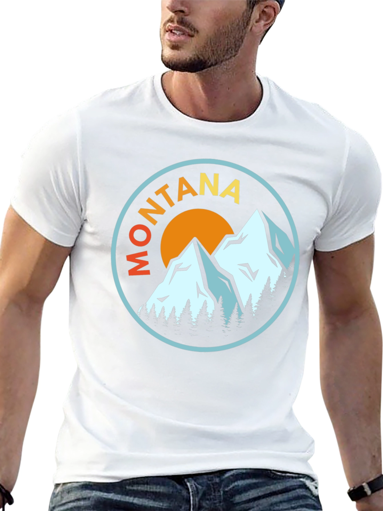 Montana Mountain Scene Graphic Tee