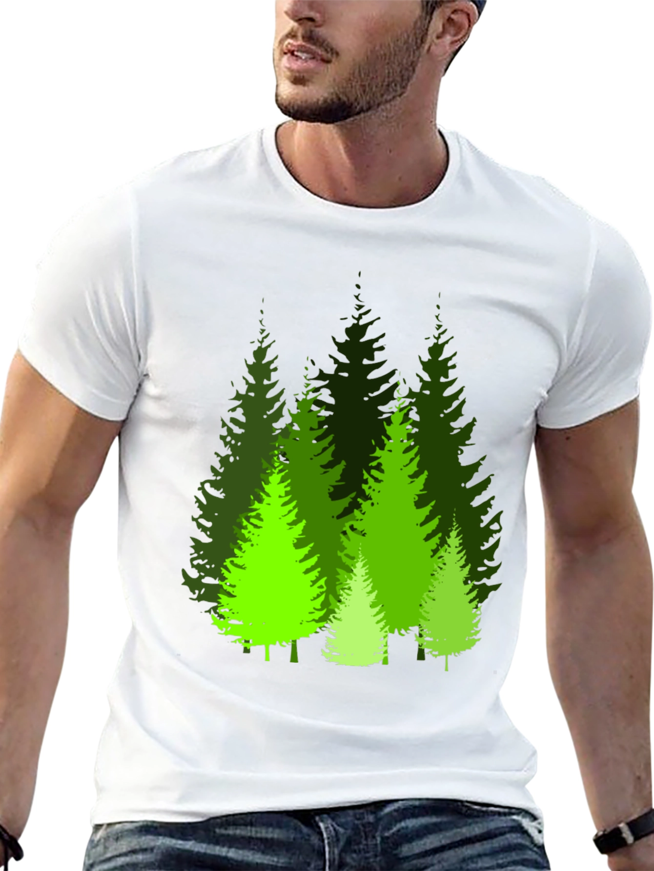 Evergreen Forest Graphic Tee - Black