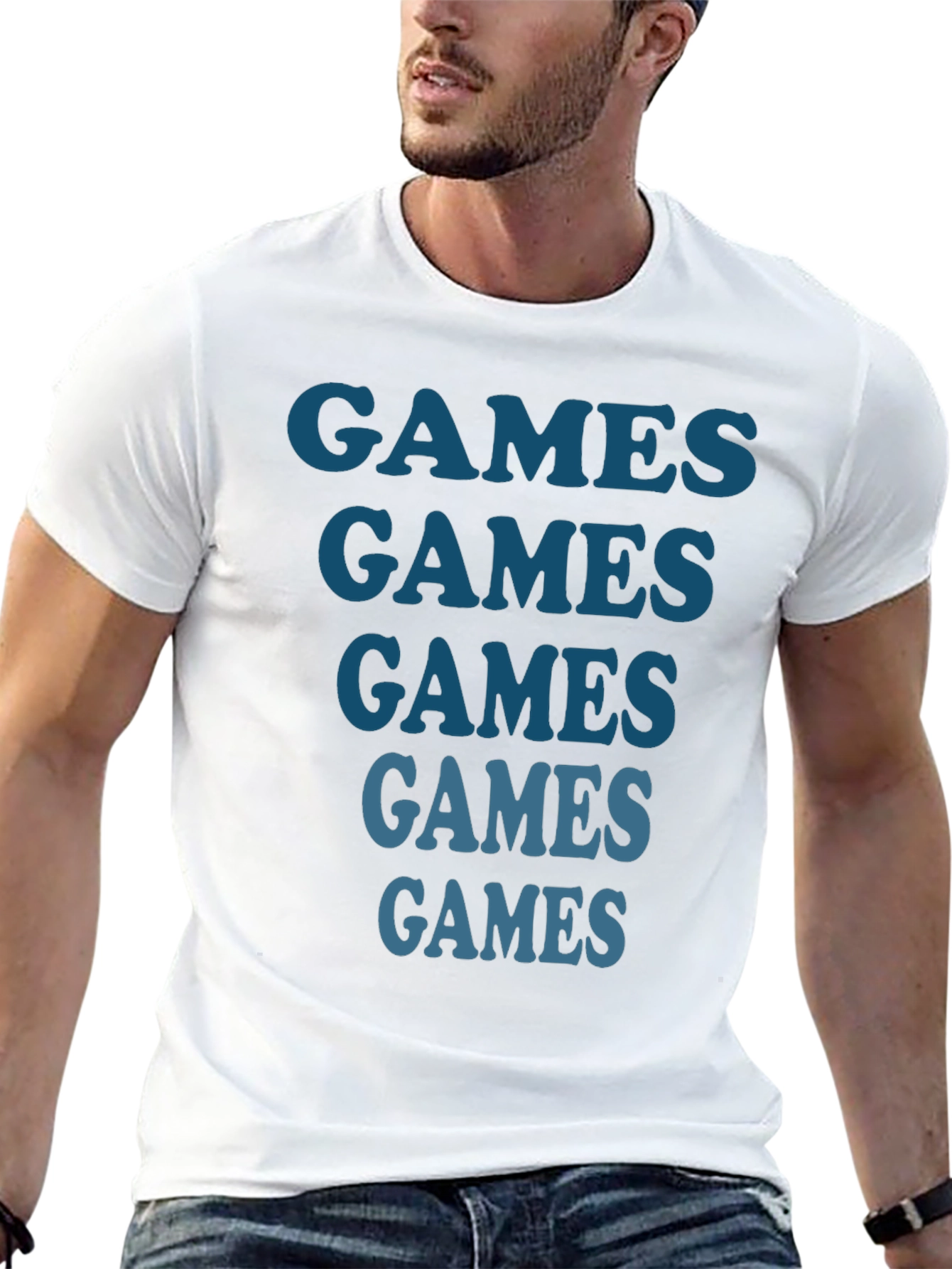 Games Tee - Repeated Text Design