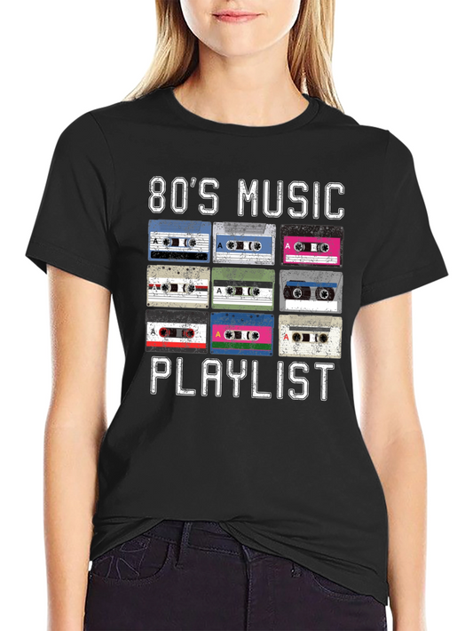 80s Music Playlist T-Shirt Retro Cassette Tape Tee