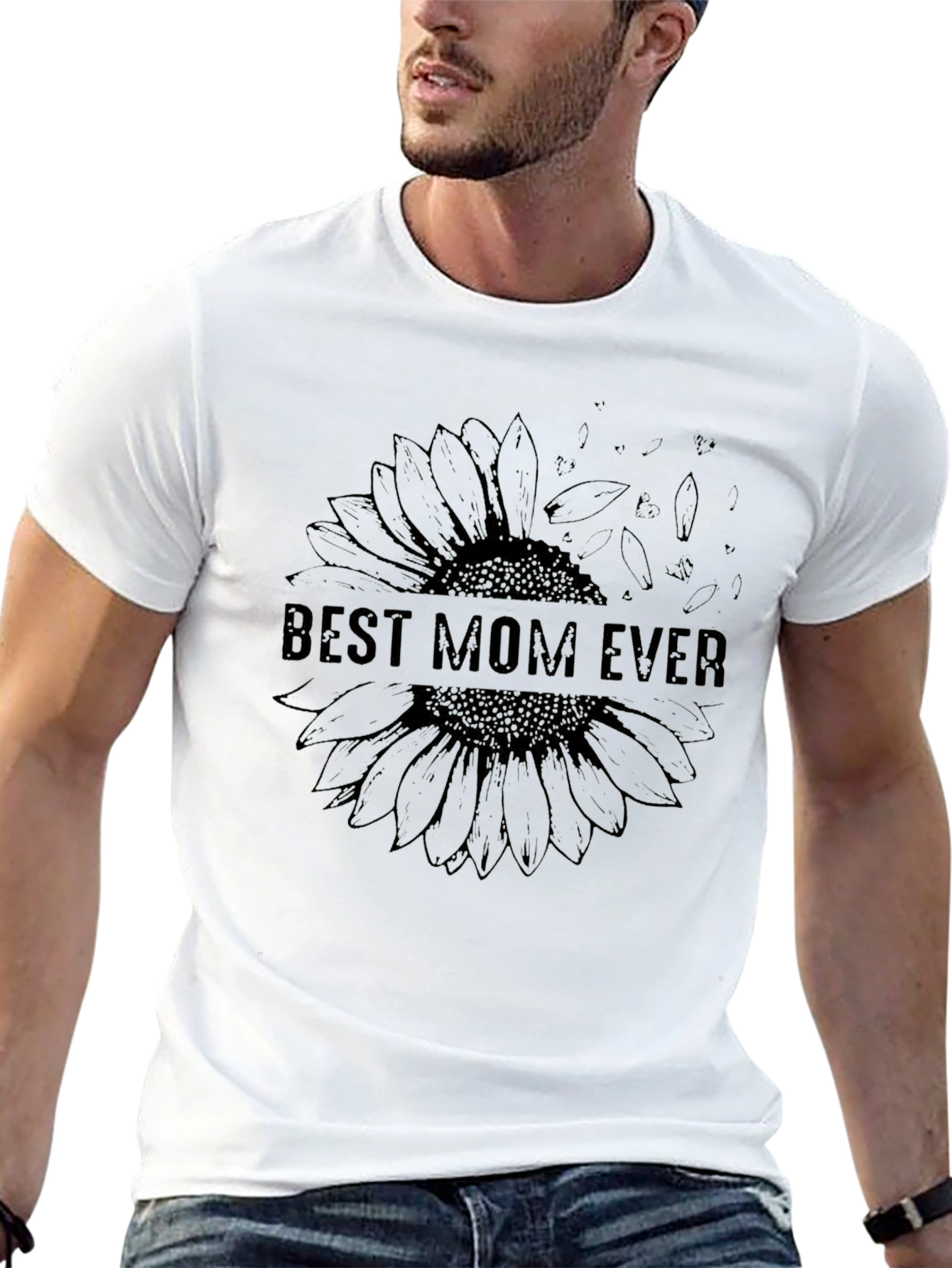 Best Mom Ever Sunflower Graphic T-Shirt