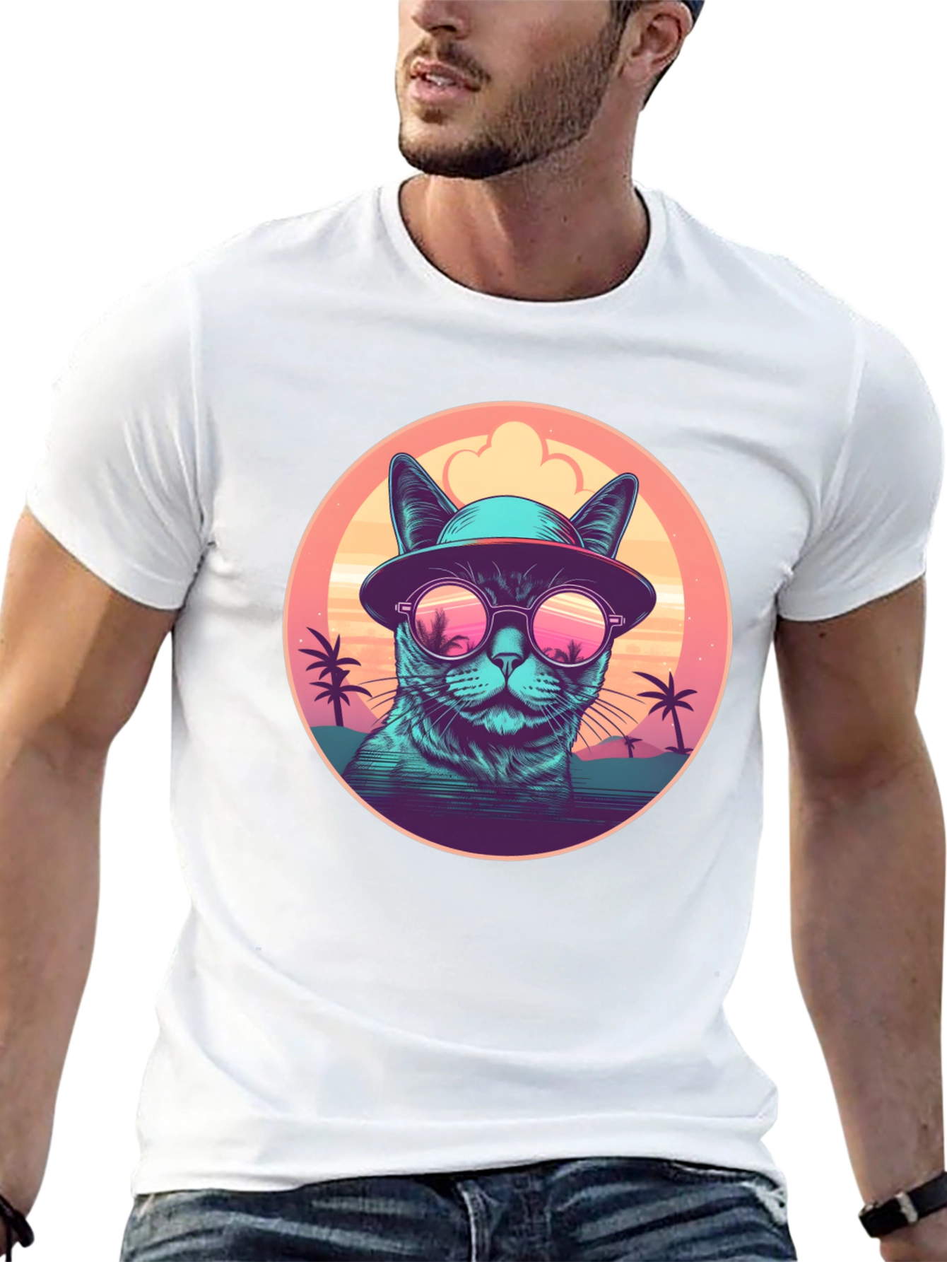 Cool Cat in Shades Graphic Tee
