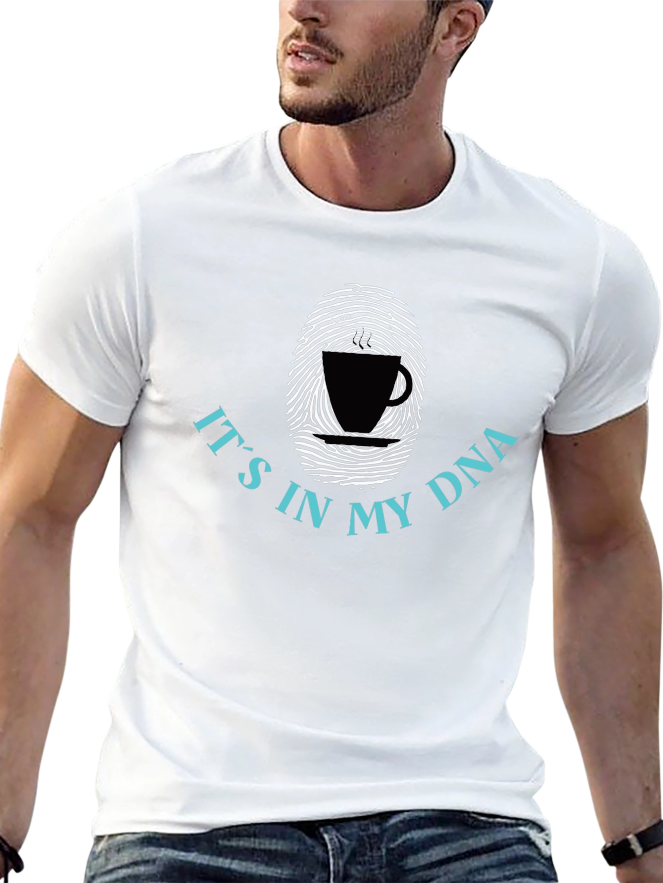 Coffee DNA T-Shirt - Unique Fingerprint Design
