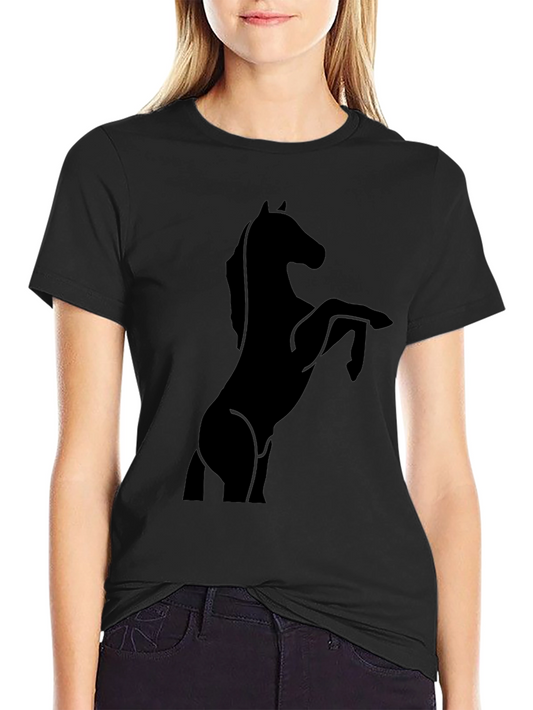 Black Horse Silhouette Graphic T-Shirt