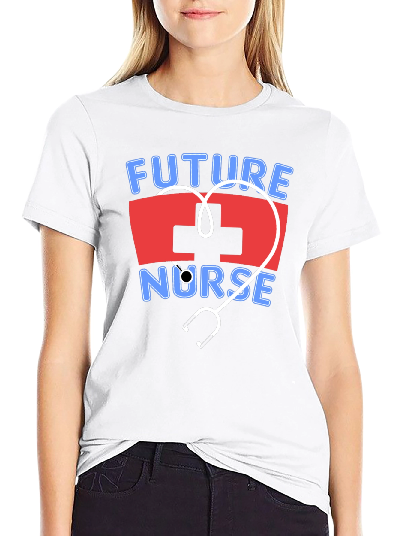 Future Nurse T-Shirt - Stethoscope Heart Design