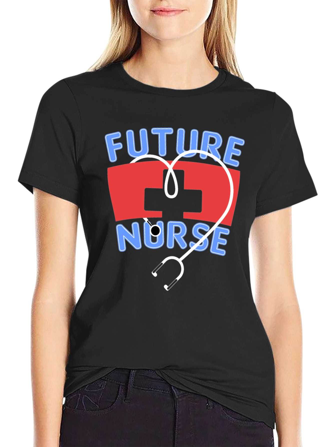 Future Nurse T-Shirt - Stethoscope Heart Design