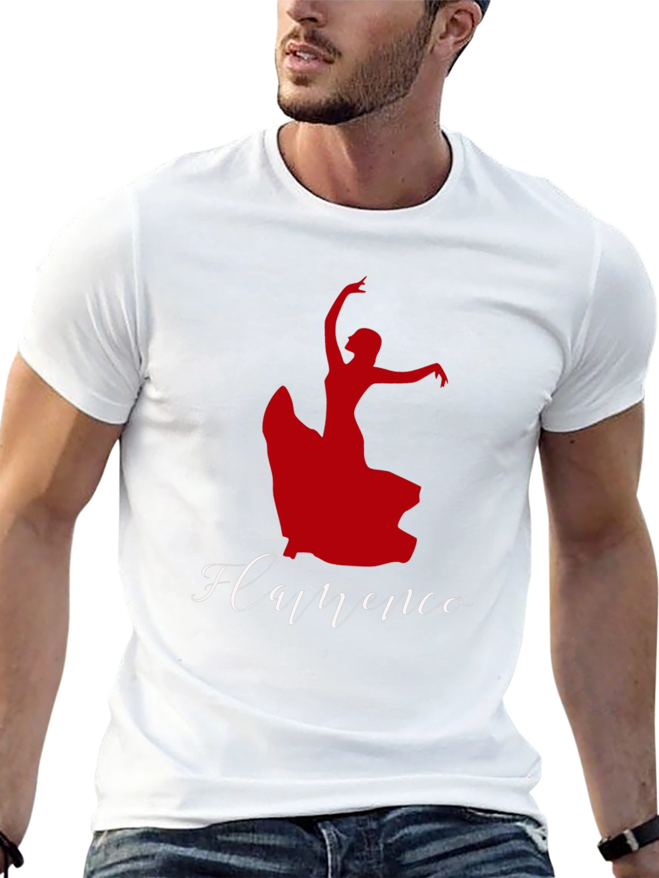 Flamenco Dancer Graphic Tee - Black Cotton T-Shirt