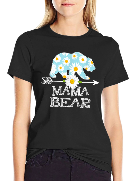 Mama Bear T-Shirt - Floral Bear Design