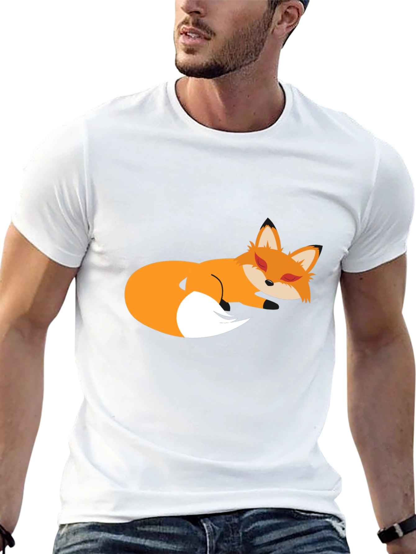Sleeping Fox Graphic Tee - Soft Cotton Comfort