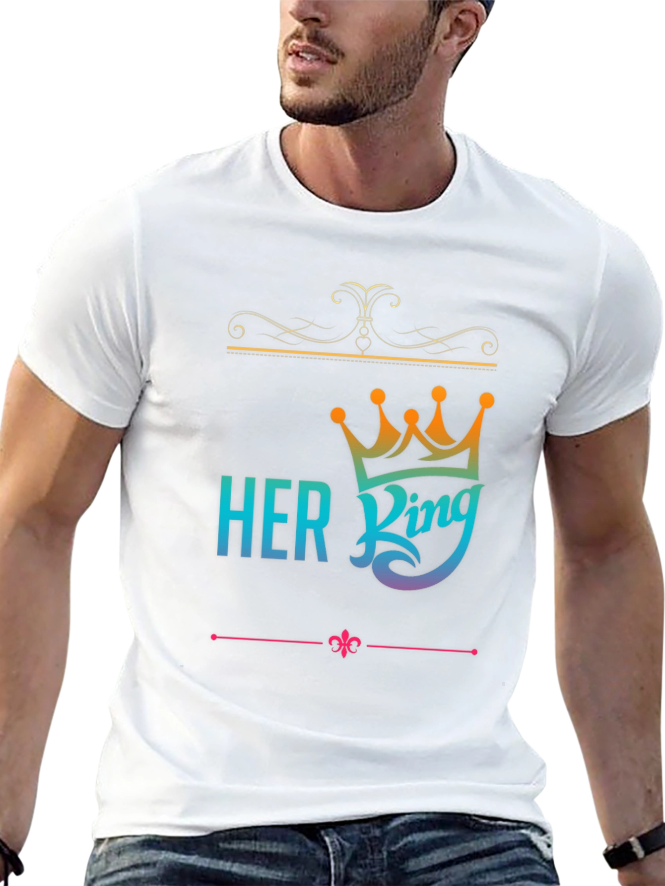 Her King Graphic Tee - Couples Matching T-Shirt