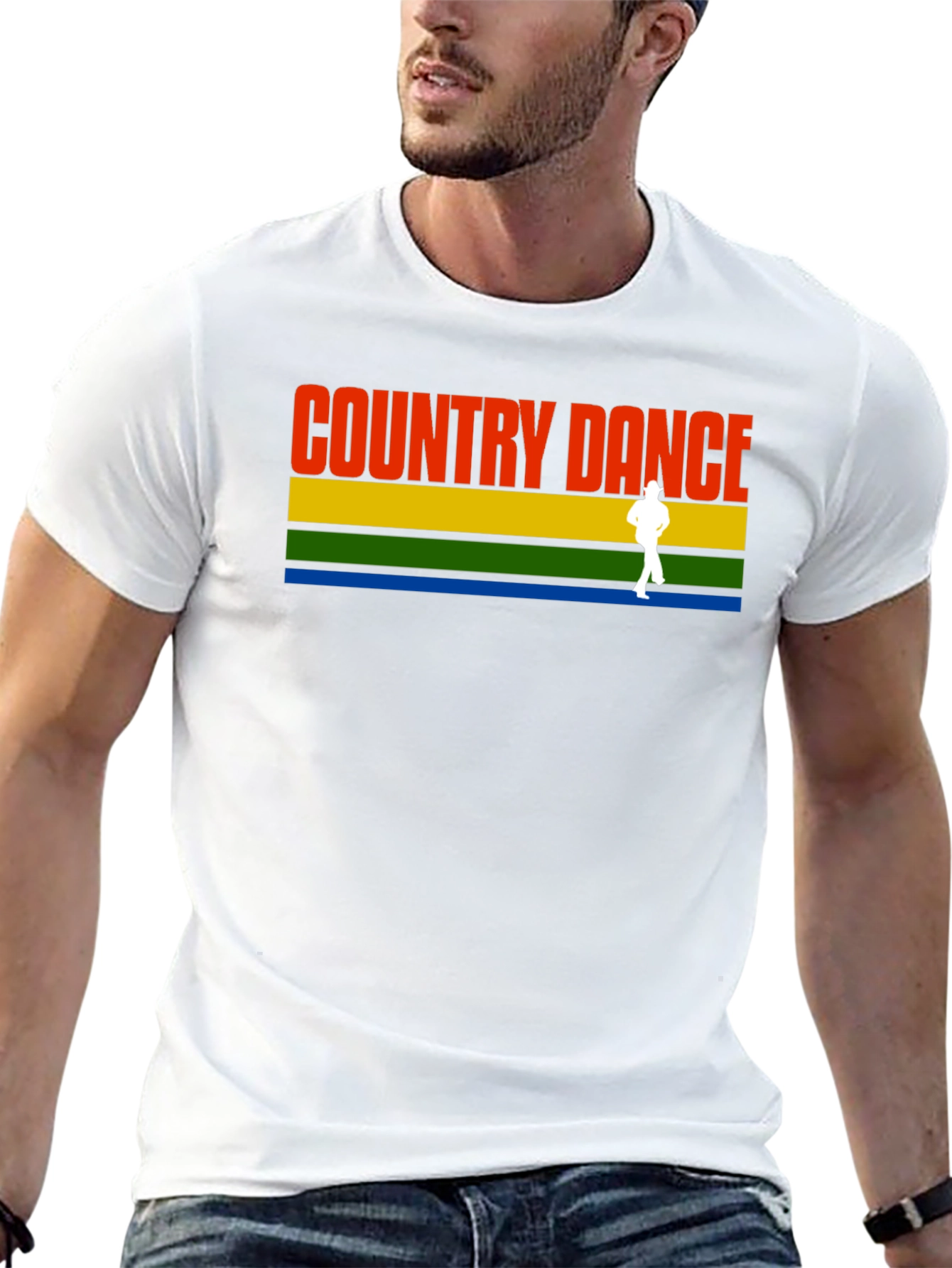 Country Dance Graphic Tee - Retro Style Black T-Shirt