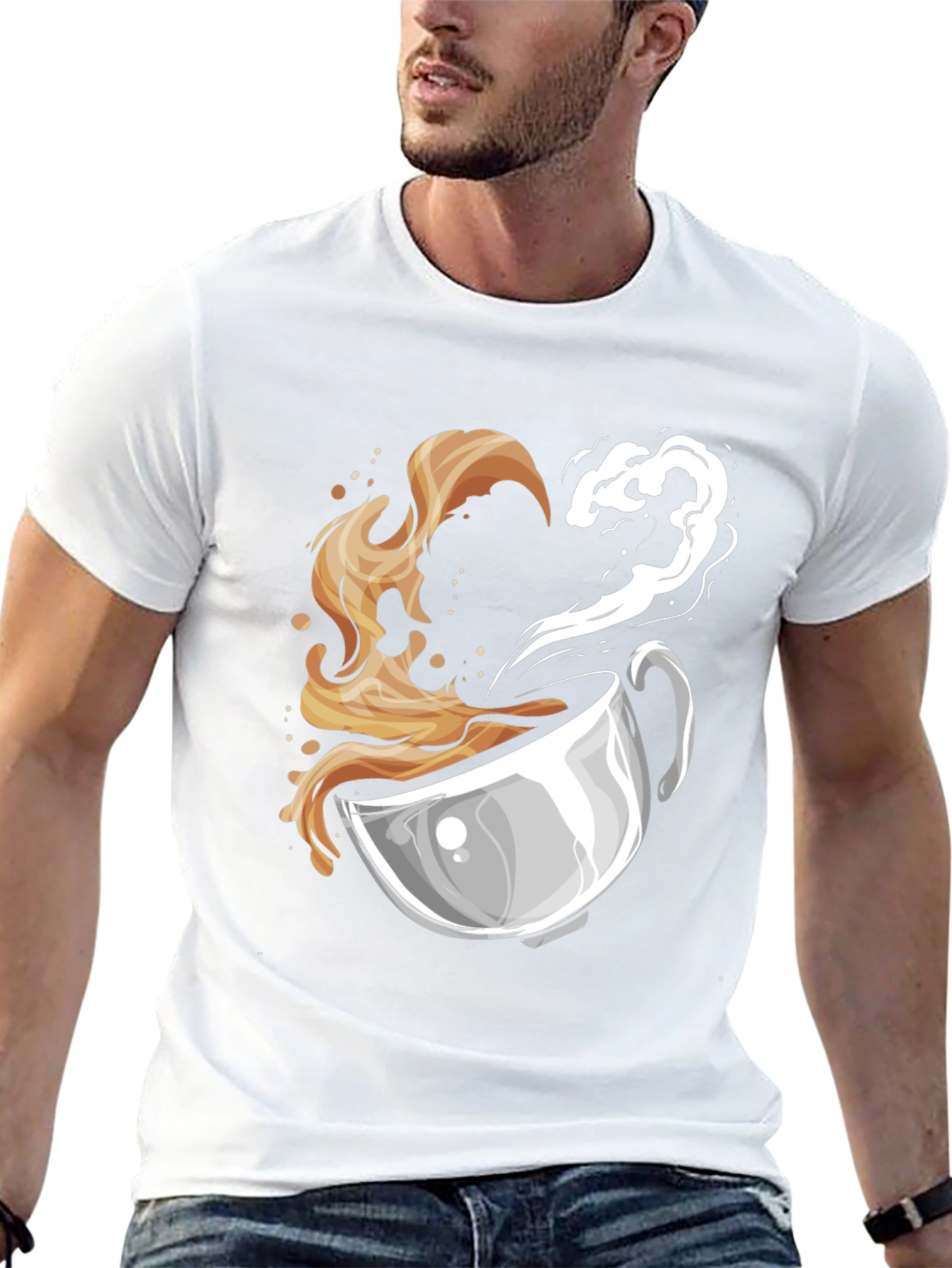 Coffee Lovers Graphic Tee - Heart Steam