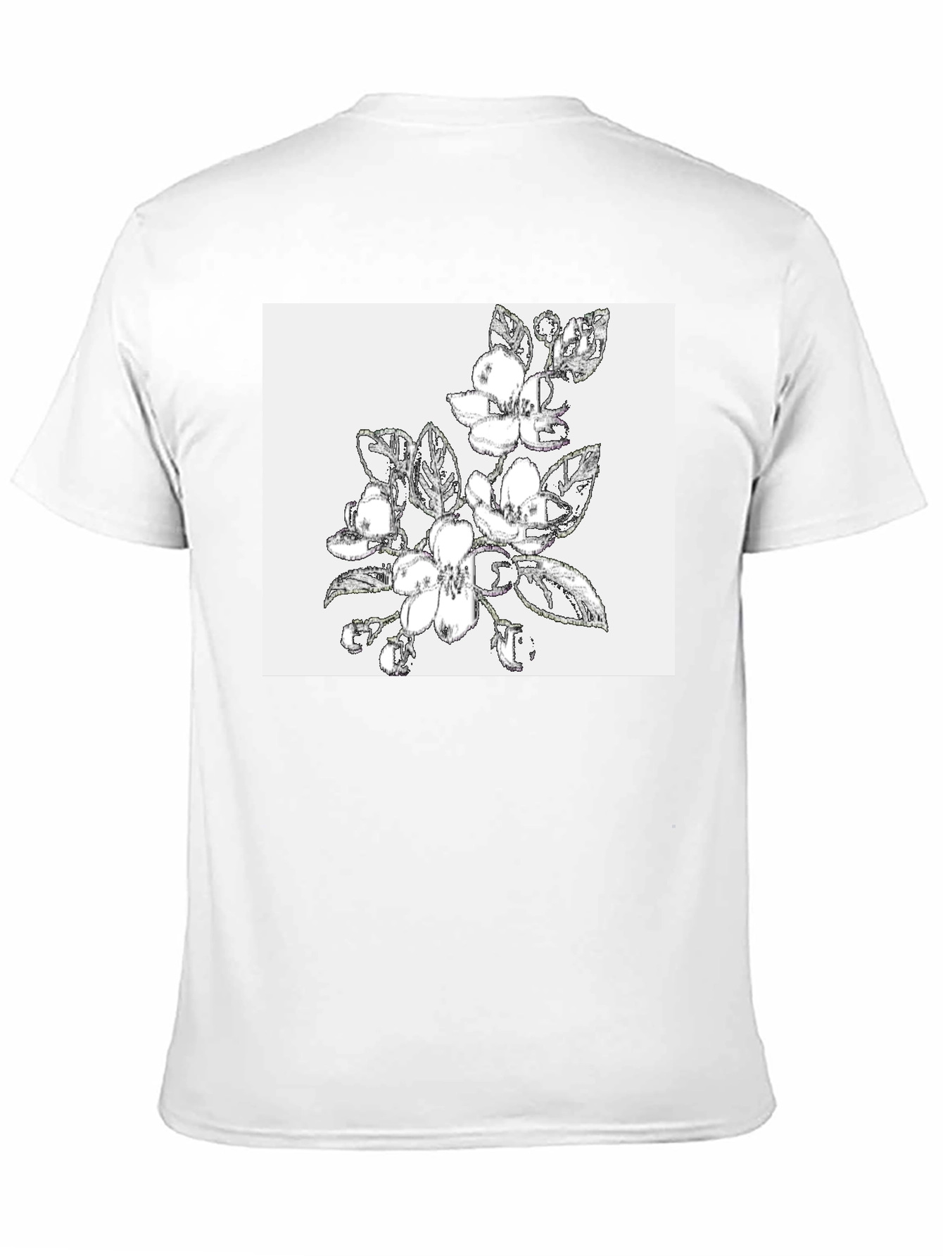 Floral Sketch Graphic Black T-Shirt