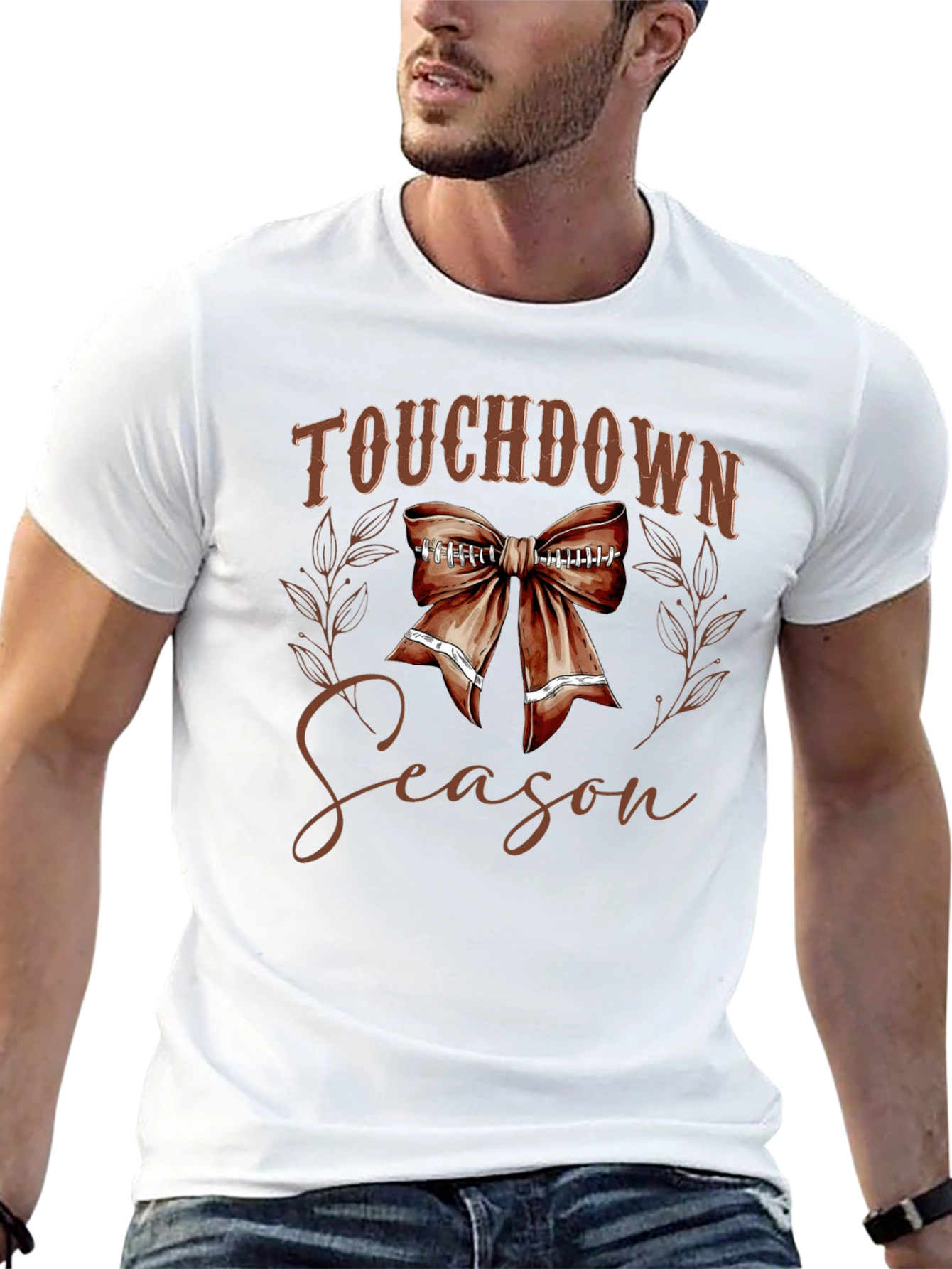 Touchdown Season Football Bow T-Shirt