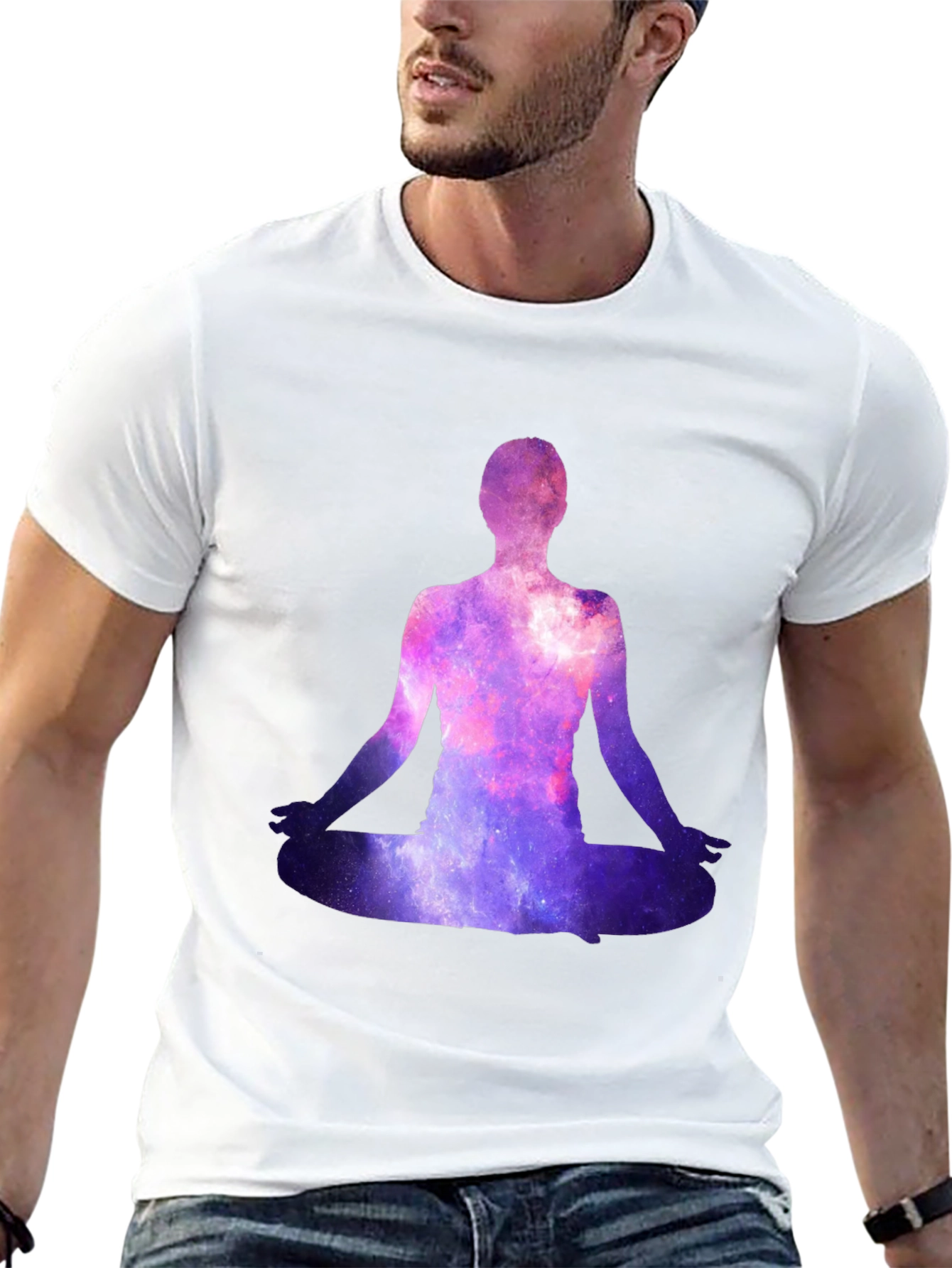 Galaxy Meditation T-Shirt - Cosmic Zen
