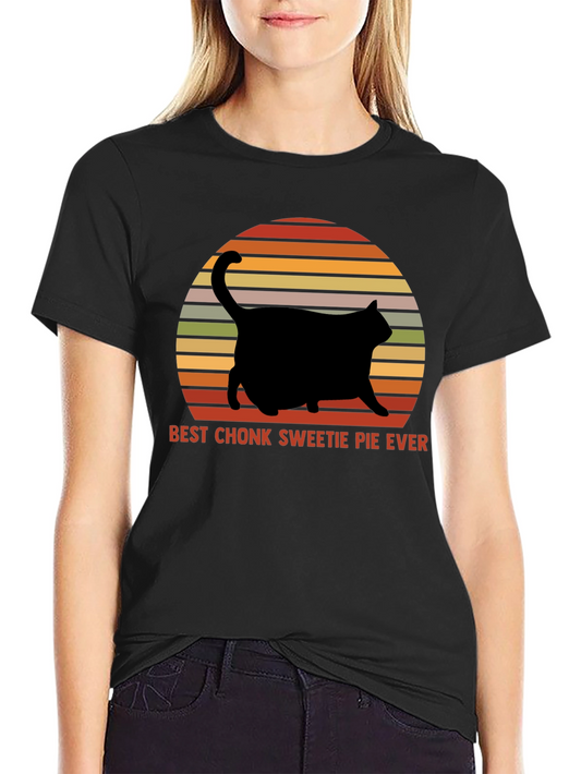 Chonk Sweetie Pie Cat Graphic T-Shirt