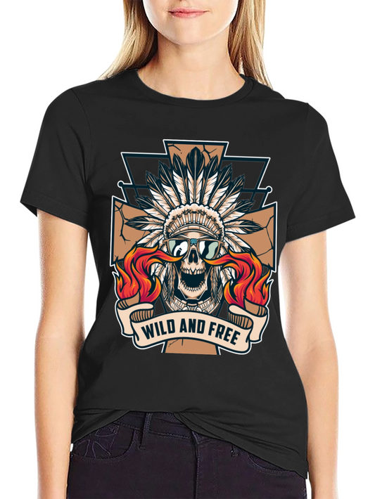Wild and Free Skull Graphic Tee