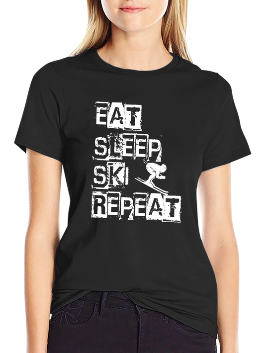 Eat Sleep Ski Repeat Graphic Tee
