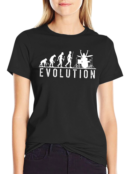 Evolution Drummer T-Shirt - Black Cotton Tee