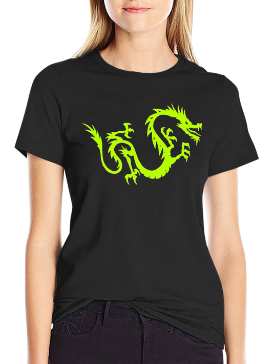 Neon Dragon Graphic Tee - Black